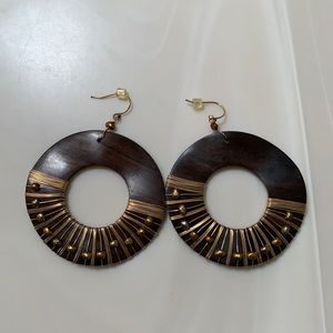 Wood Hoop Earrings
